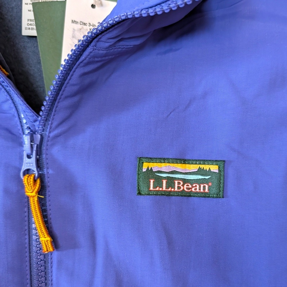 LL Bean Kids' Mountain Classic 3-in-1 Jacket Size Large 14-16 Blue Hooded Unisex - Picture 6 of 11